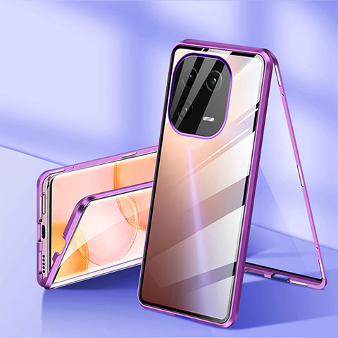 Funda Bumper Lujo Marco de Aluminio Espejo 360 Grados Carcasa para Xiaomi Mi 13 5G Morado