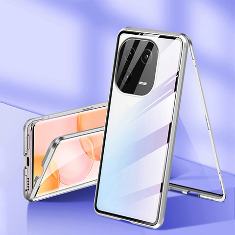 Funda Bumper Lujo Marco de Aluminio Espejo 360 Grados Carcasa para Xiaomi Mi 13 Pro 5G Plata