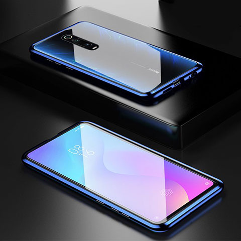 Funda Bumper Lujo Marco de Aluminio Espejo 360 Grados Carcasa para Xiaomi Mi 9T Azul