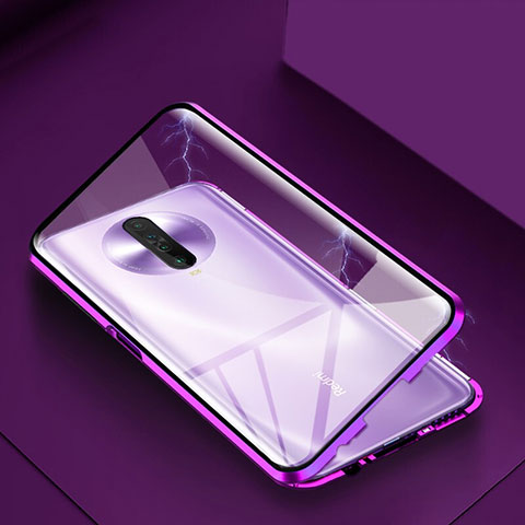 Funda Bumper Lujo Marco de Aluminio Espejo 360 Grados Carcasa para Xiaomi Redmi K30 4G Morado