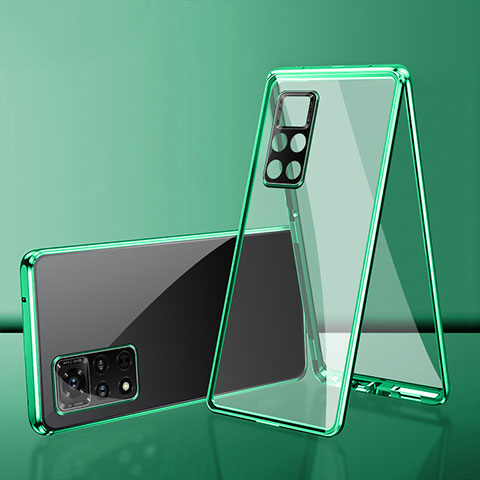 Funda Bumper Lujo Marco de Aluminio Espejo 360 Grados Carcasa para Xiaomi Redmi Note 12 Pro 4G Verde