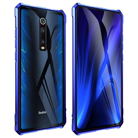 Funda Bumper Lujo Marco de Aluminio Espejo 360 Grados Carcasa T01 para Xiaomi Mi 9T Azul