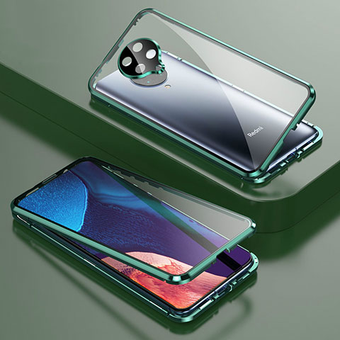 Funda Bumper Lujo Marco de Aluminio Espejo 360 Grados Carcasa T01 para Xiaomi Poco F2 Pro Verde