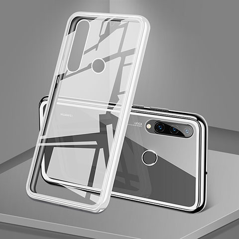 Funda Bumper Lujo Marco de Aluminio Espejo 360 Grados Carcasa T02 para Huawei Nova 4e Blanco