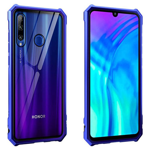 Funda Bumper Lujo Marco de Aluminio Espejo 360 Grados Carcasa T02 para Huawei P Smart+ Plus (2019) Azul