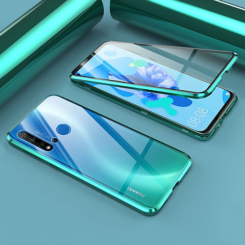 Funda Bumper Lujo Marco de Aluminio Espejo 360 Grados Carcasa T02 para Huawei P20 Lite (2019) Cian