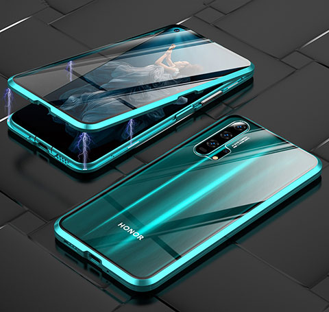 Funda Bumper Lujo Marco de Aluminio Espejo 360 Grados Carcasa T03 para Huawei Honor 20 Pro Verde