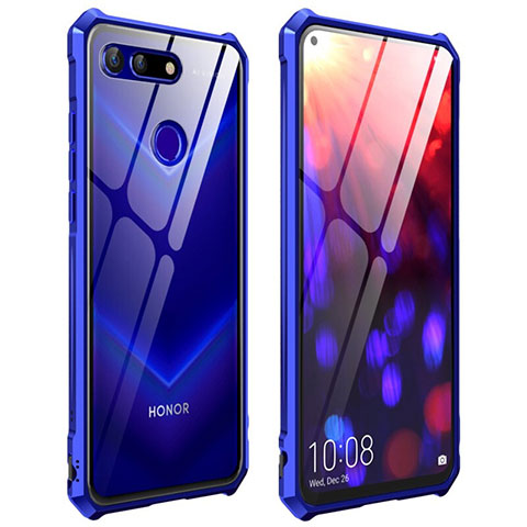 Funda Bumper Lujo Marco de Aluminio Espejo 360 Grados Carcasa T03 para Huawei Honor V20 Azul