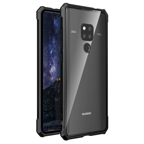 Funda Bumper Lujo Marco de Aluminio Espejo 360 Grados Carcasa T03 para Huawei Mate 20 X 5G Negro