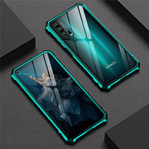 Funda Bumper Lujo Marco de Aluminio Espejo 360 Grados Carcasa T04 para Huawei Honor 20 Pro Verde