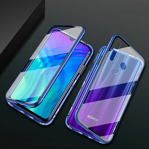 Funda Bumper Lujo Marco de Aluminio Espejo 360 Grados Carcasa T04 para Huawei Honor 20E Azul