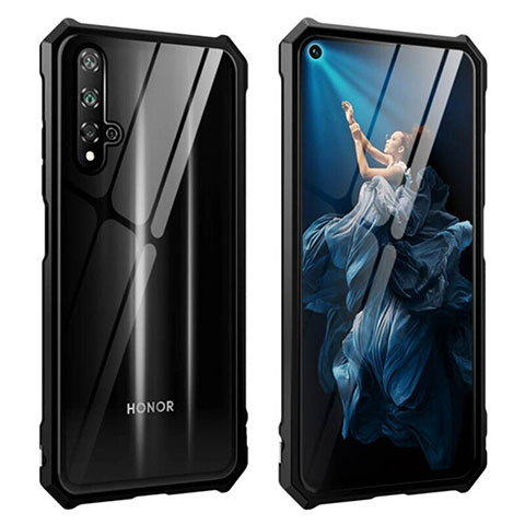 Funda Bumper Lujo Marco de Aluminio Espejo 360 Grados Carcasa T04 para Huawei Honor 20S Negro