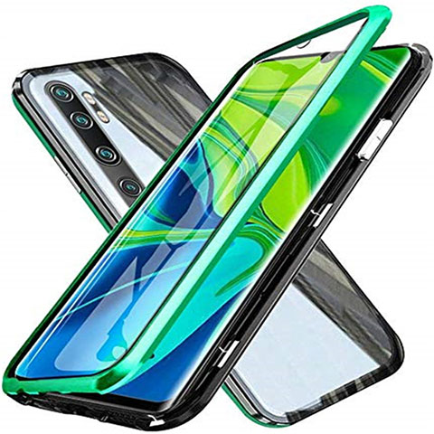 Funda Bumper Lujo Marco de Aluminio Espejo 360 Grados Carcasa T04 para Xiaomi Mi Note 10 Pro Verde