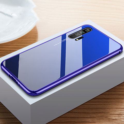 Funda Bumper Lujo Marco de Aluminio Espejo 360 Grados Carcasa T05 para Huawei Honor 20 Pro Azul