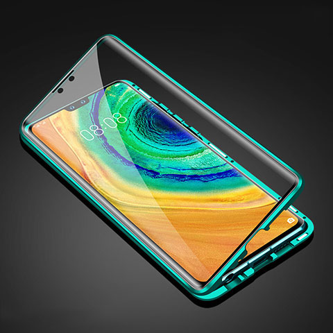 Funda Bumper Lujo Marco de Aluminio Espejo 360 Grados Carcasa T05 para Huawei Mate 30 Pro Verde