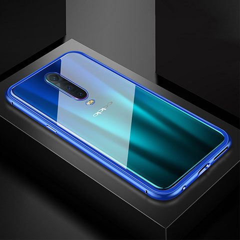 Funda Bumper Lujo Marco de Aluminio Espejo 360 Grados Carcasa T05 para Oppo RX17 Pro Azul