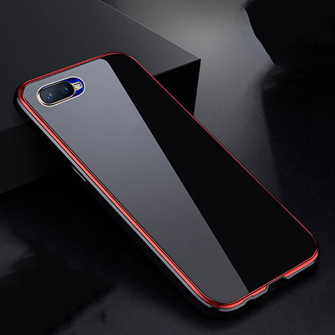 Funda Bumper Lujo Marco de Aluminio Espejo 360 Grados Carcasa T07 para Oppo K1 Rojo