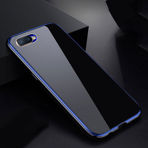 Funda Bumper Lujo Marco de Aluminio Espejo 360 Grados Carcasa T07 para Oppo R15X Azul