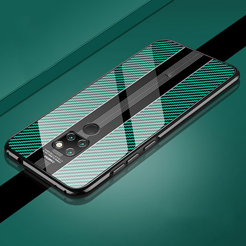 Funda Bumper Lujo Marco de Aluminio Espejo 360 Grados Carcasa T08 para Huawei Mate 20 Verde