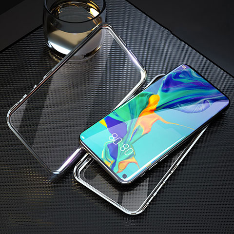 Funda Bumper Lujo Marco de Aluminio Espejo 360 Grados Carcasa T09 para Huawei Honor 20S Plata