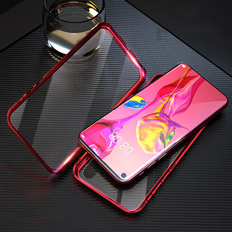 Funda Bumper Lujo Marco de Aluminio Espejo 360 Grados Carcasa T09 para Huawei Honor 20S Rojo