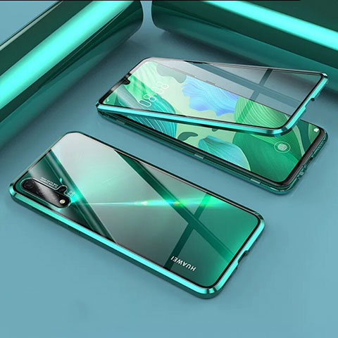 Funda Bumper Lujo Marco de Aluminio Espejo 360 Grados Carcasa T09 para Huawei Nova 5 Pro Verde