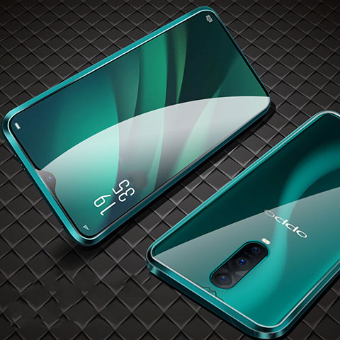 Funda Bumper Lujo Marco de Aluminio Espejo 360 Grados Carcasa T09 para Oppo RX17 Pro Verde