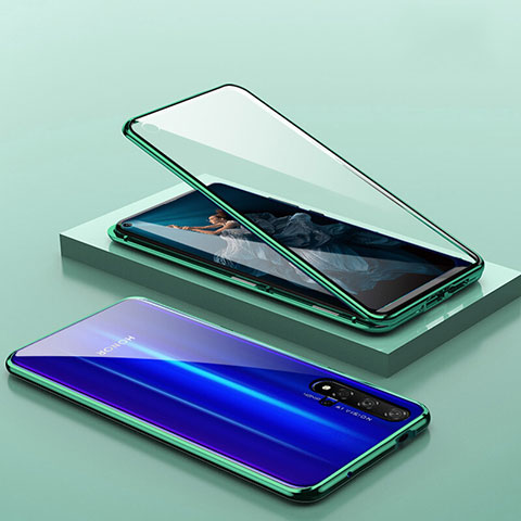 Funda Bumper Lujo Marco de Aluminio Espejo 360 Grados Carcasa T10 para Huawei Honor 20S Verde