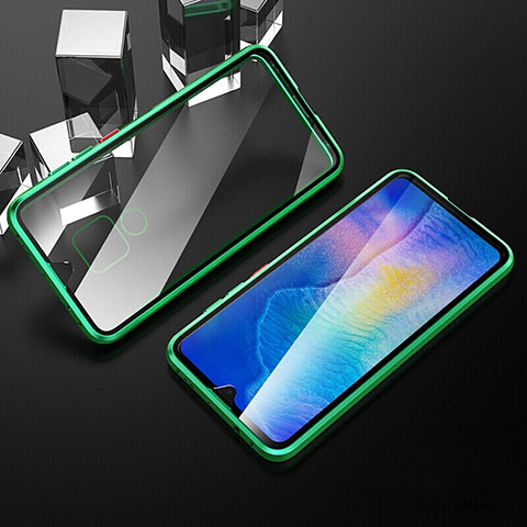 Funda Bumper Lujo Marco de Aluminio Espejo 360 Grados Carcasa T10 para Huawei Mate 20 Verde