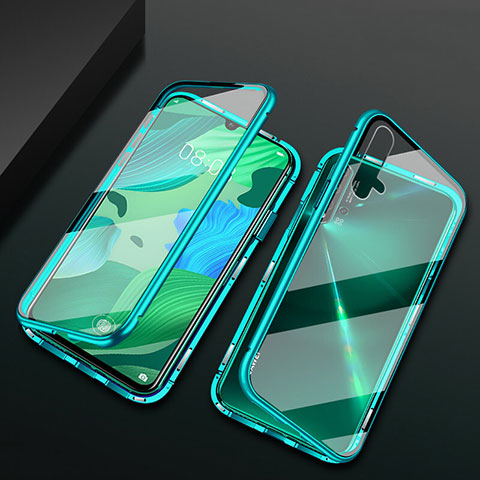 Funda Bumper Lujo Marco de Aluminio Espejo 360 Grados Carcasa T12 para Huawei Nova 5 Cian