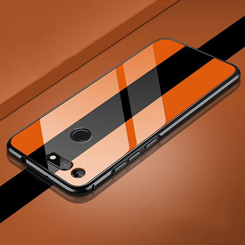 Funda Bumper Lujo Marco de Aluminio Espejo 360 Grados Carcasa Z02 para Huawei Honor View 20 Naranja