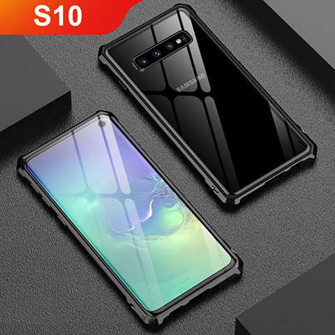 Funda Bumper Lujo Marco de Aluminio Espejo Carcasa A01 para Samsung Galaxy S10 5G Negro