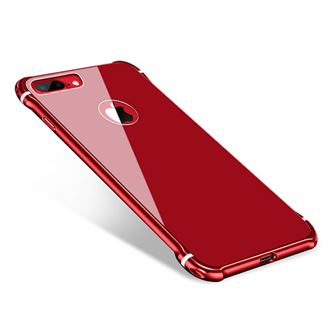 Funda Bumper Lujo Marco de Aluminio Espejo Carcasa M01 para Apple iPhone 7 Plus Rojo