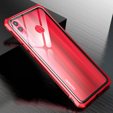 Funda Bumper Lujo Marco de Aluminio Espejo Carcasa M01 para Huawei Honor V10 Lite Rojo