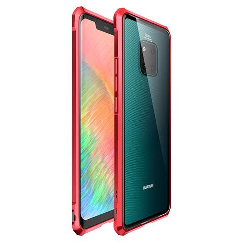 Funda Bumper Lujo Marco de Aluminio Espejo Carcasa para Huawei Mate 20 Pro Rojo