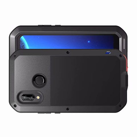 Funda Bumper Lujo Marco de Aluminio Espejo Carcasa para Huawei Nova 3e Negro