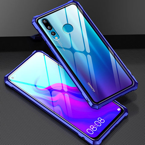 Funda Bumper Lujo Marco de Aluminio Espejo Carcasa para Huawei Nova 4 Azul