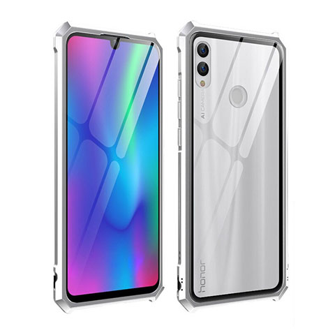 Funda Bumper Lujo Marco de Aluminio Espejo Carcasa para Huawei P Smart (2019) Plata