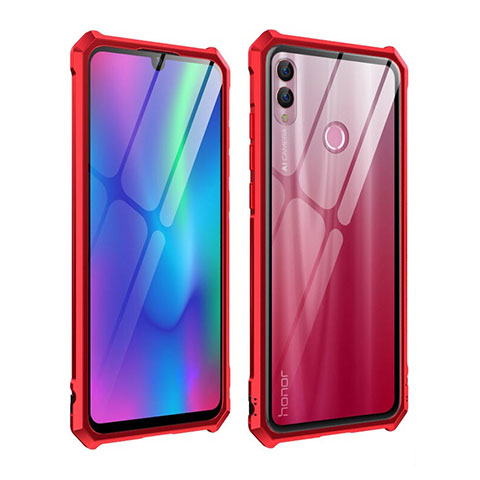 Funda Bumper Lujo Marco de Aluminio Espejo Carcasa para Huawei P Smart (2019) Rojo