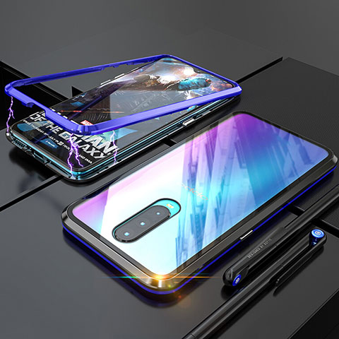 Funda Bumper Lujo Marco de Aluminio Espejo Carcasa para Oppo RX17 Pro Azul