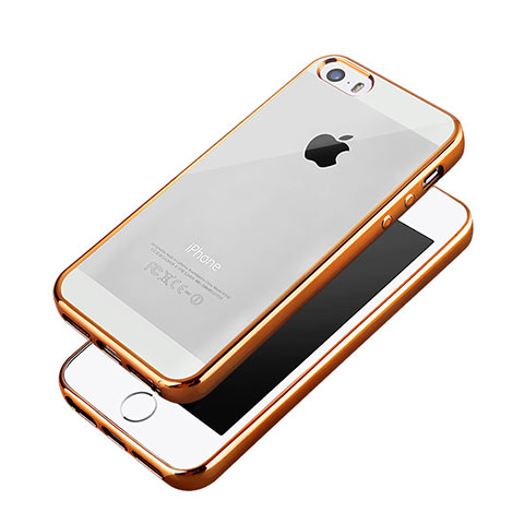 Funda Bumper Lujo Marco de Aluminio para Apple iPhone 5 Naranja