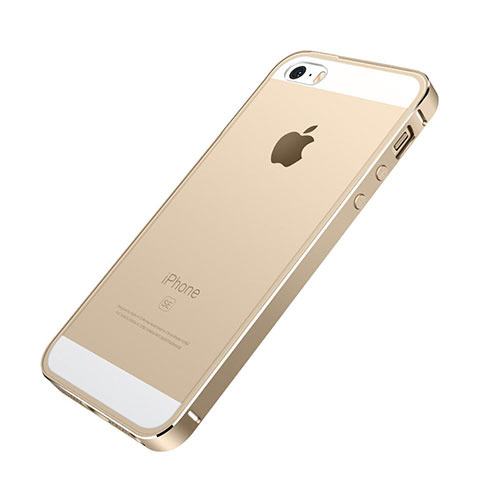 Funda Bumper Lujo Marco de Aluminio para Apple iPhone SE Oro