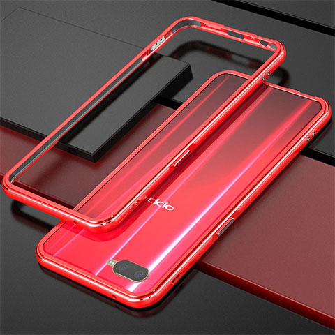 Funda Bumper Lujo Marco de Aluminio para Oppo K1 Rojo