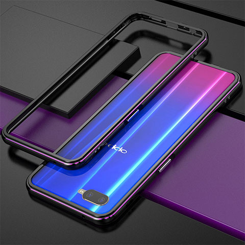 Funda Bumper Lujo Marco de Aluminio para Oppo R17 Neo Morado