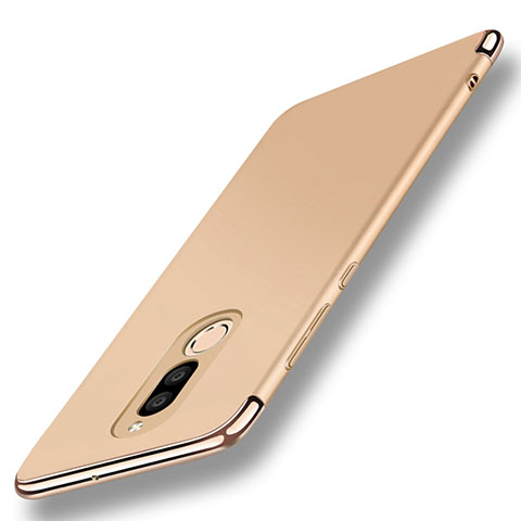 Funda Bumper Lujo Marco de Metal y Plastico Carcasa con Anillo de dedo Soporte A01 para Huawei G10 Oro