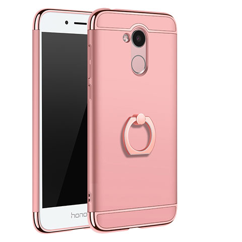 Funda Bumper Lujo Marco de Metal y Plastico Carcasa con Anillo de dedo Soporte A01 para Huawei Honor 6A Oro Rosa