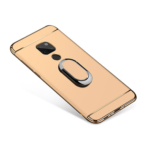 Funda Bumper Lujo Marco de Metal y Plastico Carcasa con Anillo de dedo Soporte A01 para Huawei Mate 20 Oro