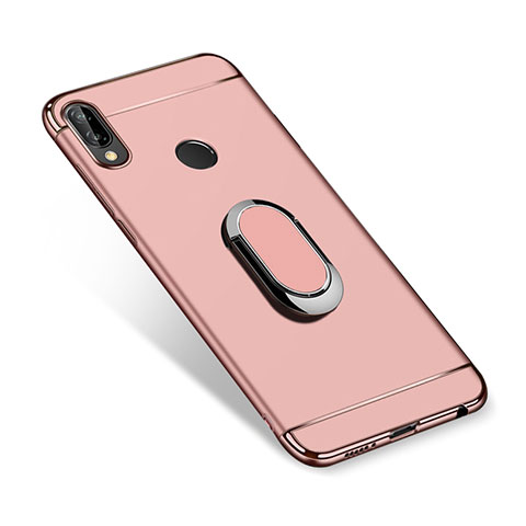 Funda Bumper Lujo Marco de Metal y Plastico Carcasa con Anillo de dedo Soporte A01 para Huawei Nova 3i Oro Rosa