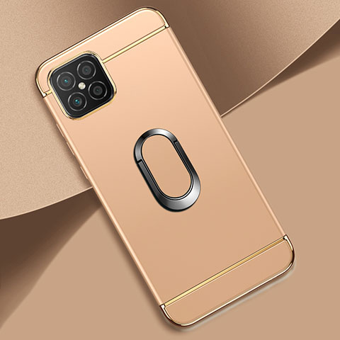 Funda Bumper Lujo Marco de Metal y Plastico Carcasa con Anillo de dedo Soporte para Huawei Nova 8 SE 4G Oro