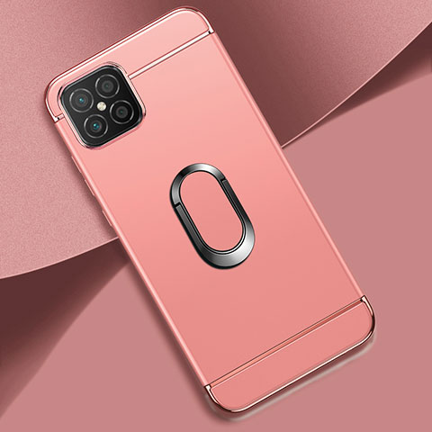 Funda Bumper Lujo Marco de Metal y Plastico Carcasa con Anillo de dedo Soporte para Huawei Nova 8 SE 4G Oro Rosa